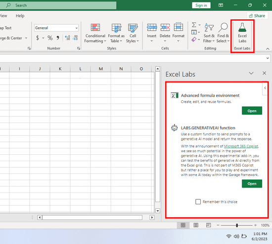 Excel Labs Interface