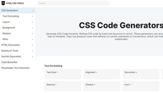 Free HTML and CSS Generator for New Front-End Developers
