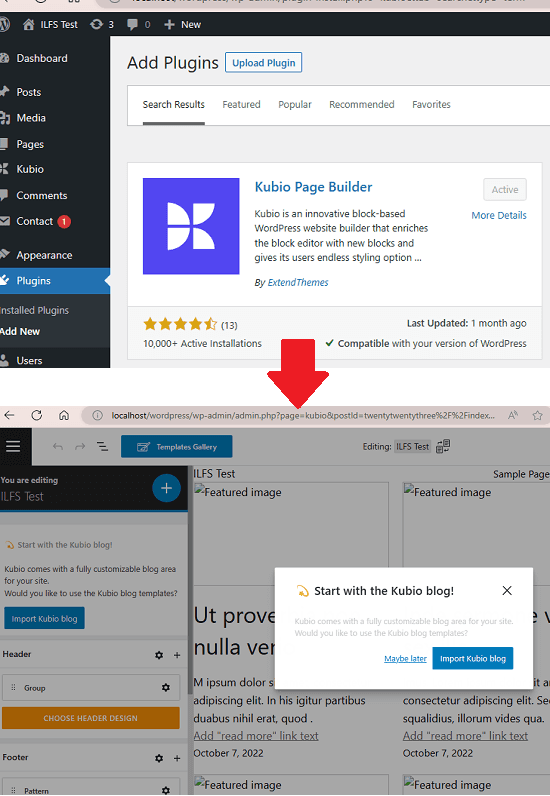 Kubio in WP Plugins Directory