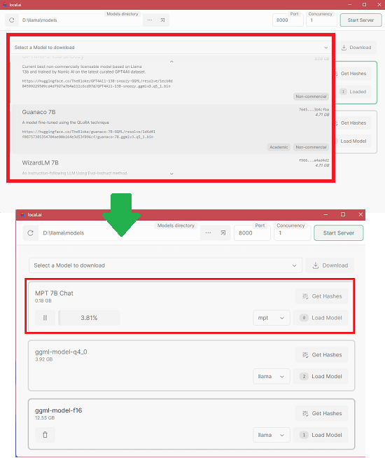 Local AI Downloading Model