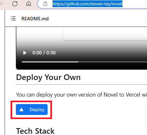 Novel Deploy Button