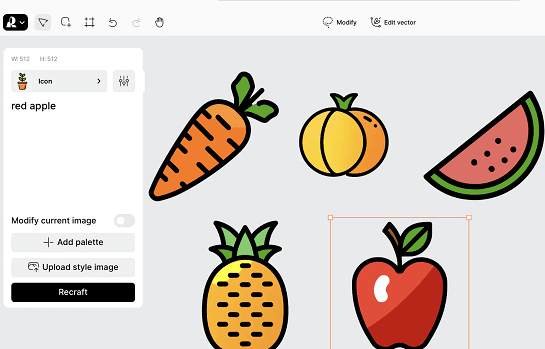 Online Vector Art Creator based on Text Prompts Recraft.AI