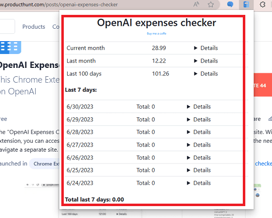OpenAI expenses checker at glance