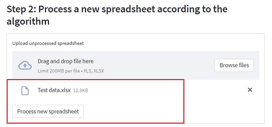 Process new spreadsheet