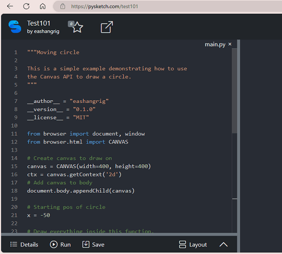 PySketch Code Editor