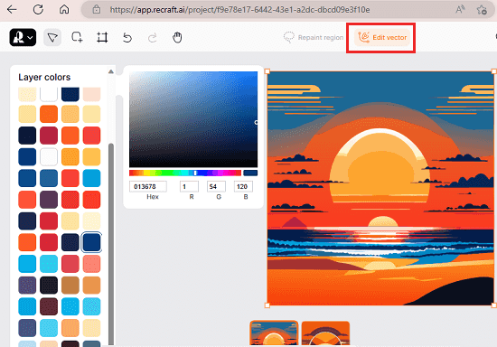 RecraftAI Change Vector Color