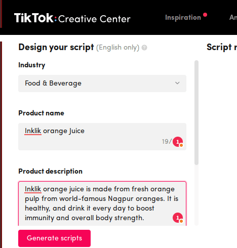 TikTok Script Generator Product Details