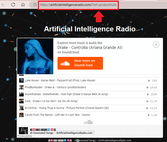 Artificial Intelligence Radio Main Website