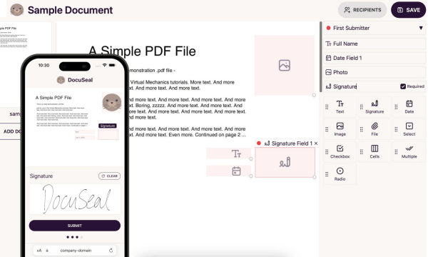 Free PDF Sign And Fill Software With Multiple Fields Self Hosted