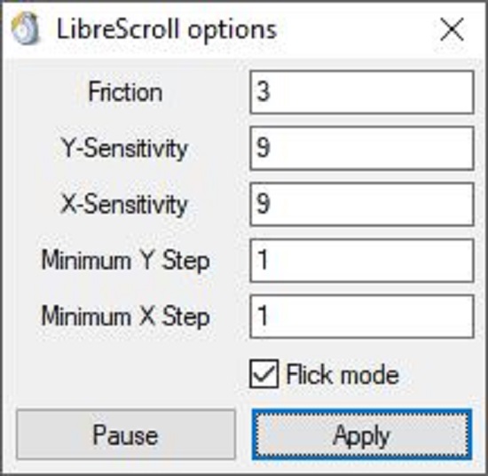 LibreScroll options