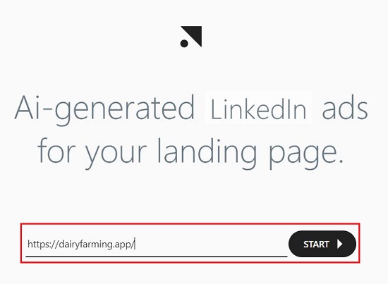 Paste URL of landing page