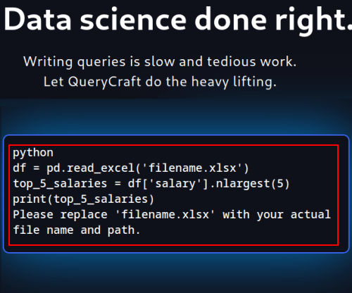 QueryCraft Pandas Code Generation