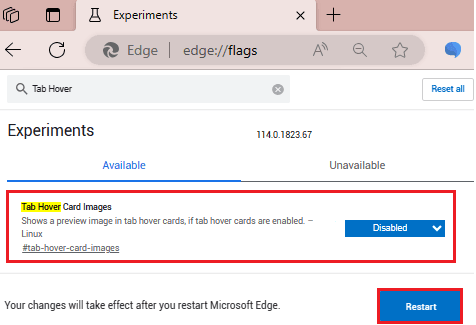Tab Hover Card Ms Edge Disabled