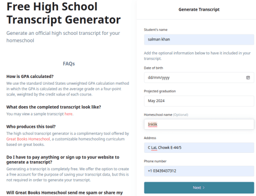 Transcript Generator Getting started