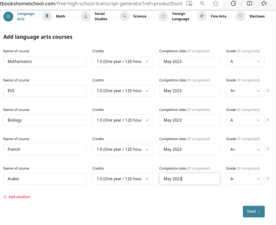 Transcript Generator Specify Subjects