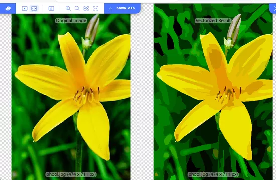 Vectorizer.ai Comparison Slider