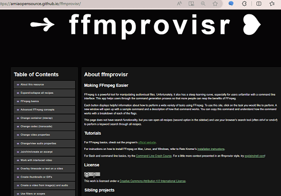 ffmprovisr website