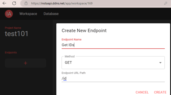 InstaAPI Create Endpoints