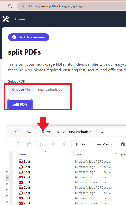 Split PDF Files PDF Tool