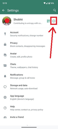 WhatsApp new account switcher