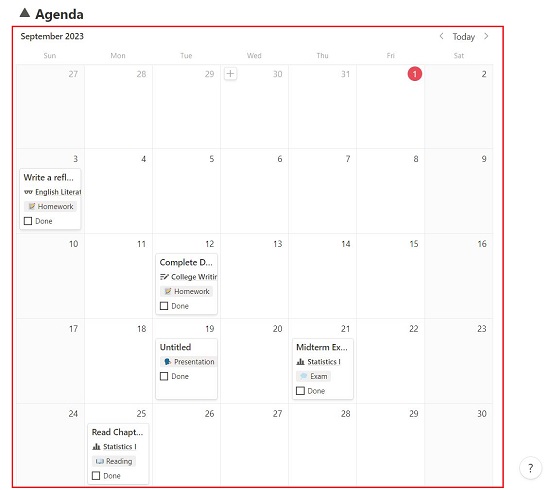 Agenda Calendar Format