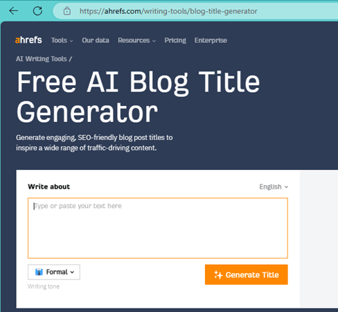 Ahrefs Blog Title Generator