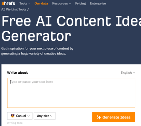 Ahrefs Content Idea Generator