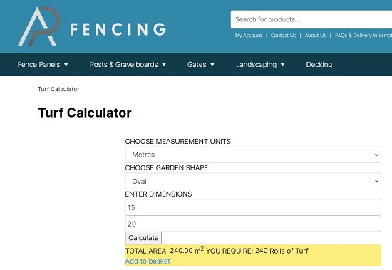 AP Fencing Turf Calculator
