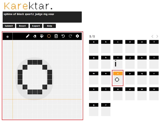 Build 'o' glyph