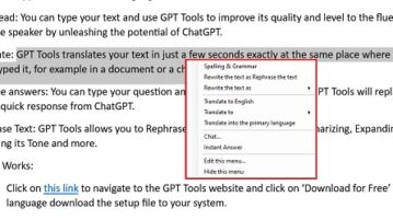 GPT Tools Menu