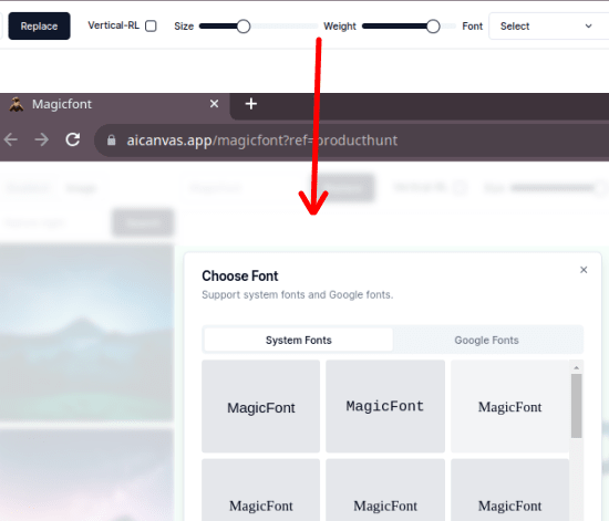 Magicfont Select Font style