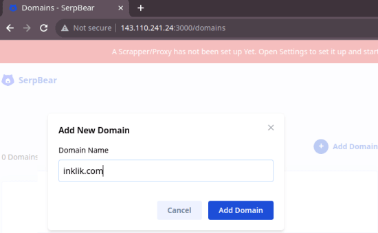 Serpbear add domain
