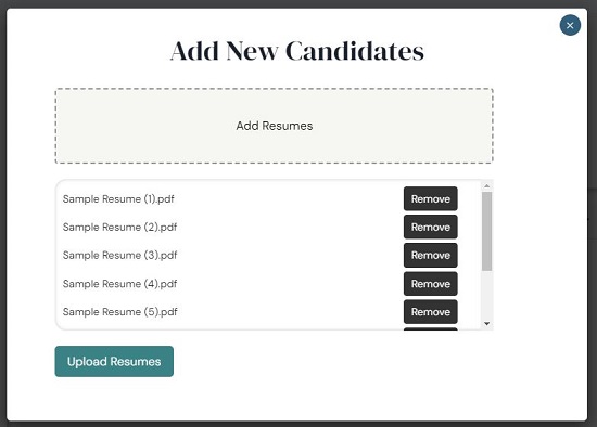 Upload resumes