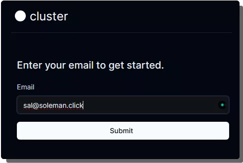 Cluster Get Started