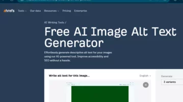 Free AI Image Alt Text Generator based for any image by Ahrefs