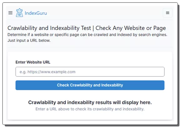 IndexGuru Crawlability Checker