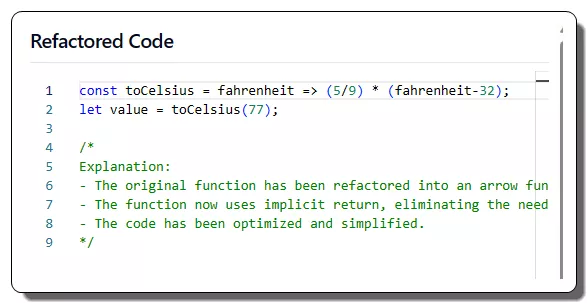 Refactored Code