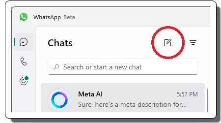 WhatsApp Desktop Beta New Chat