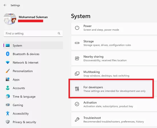 Win 11 Settings For Developers