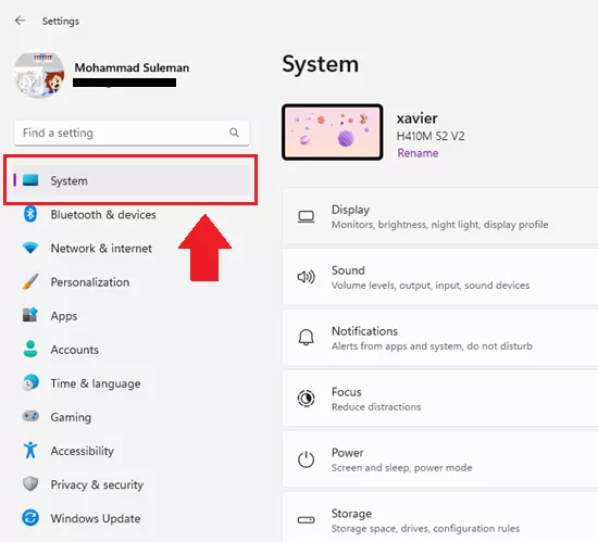 Win 11 System Settings