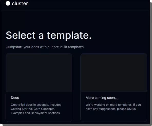 cluster docs template