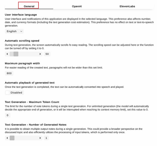 General Settings