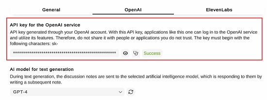 Paste Open AI API key