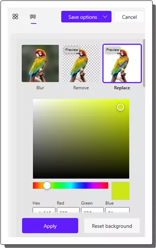 Photos App Open background color chooser