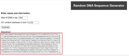 Random DNA sequence generator from UCR