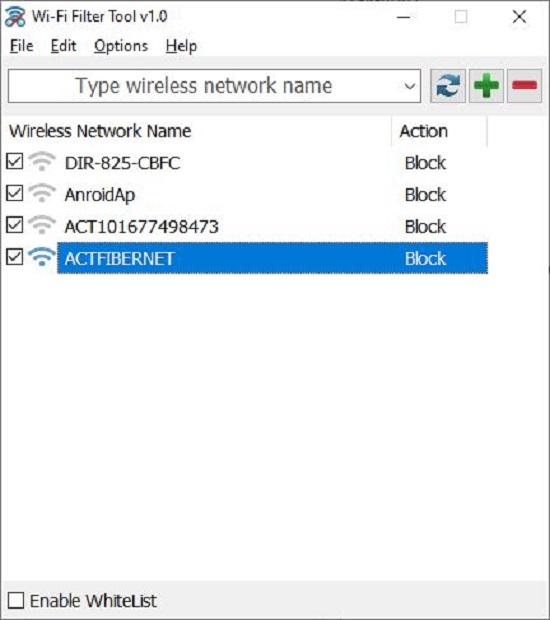 Selected SSIDs