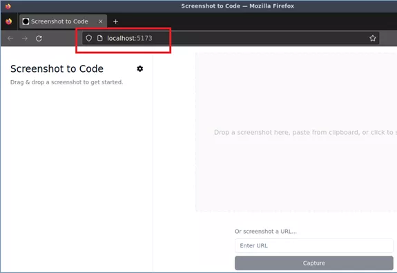 screenshot to code main UI