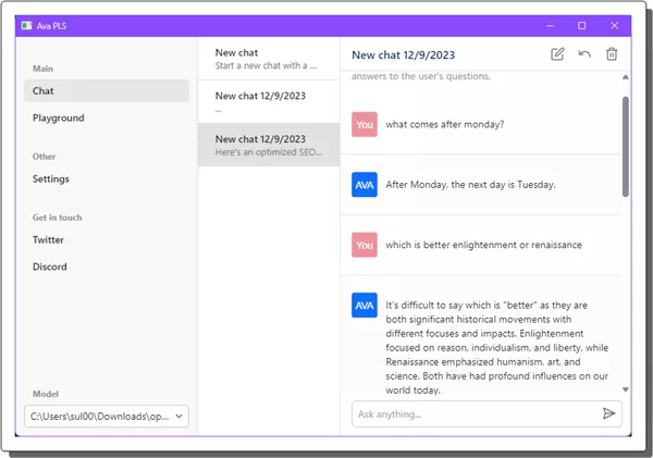 AVA PLM Simple Questions