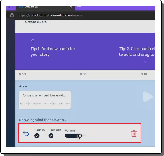 Audiobox Rearrange Timeline