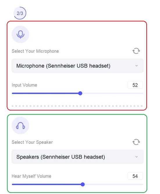 Configure audio